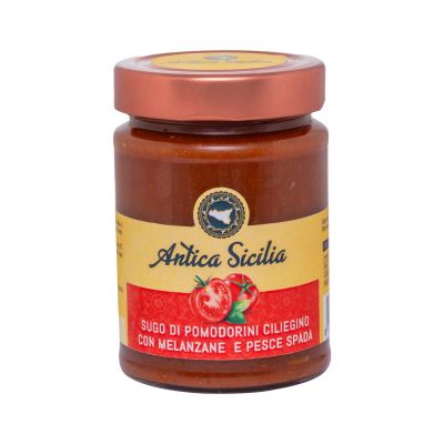 Salsa di Pomodoro Ciliegino con Melanzane e Pesce Spada