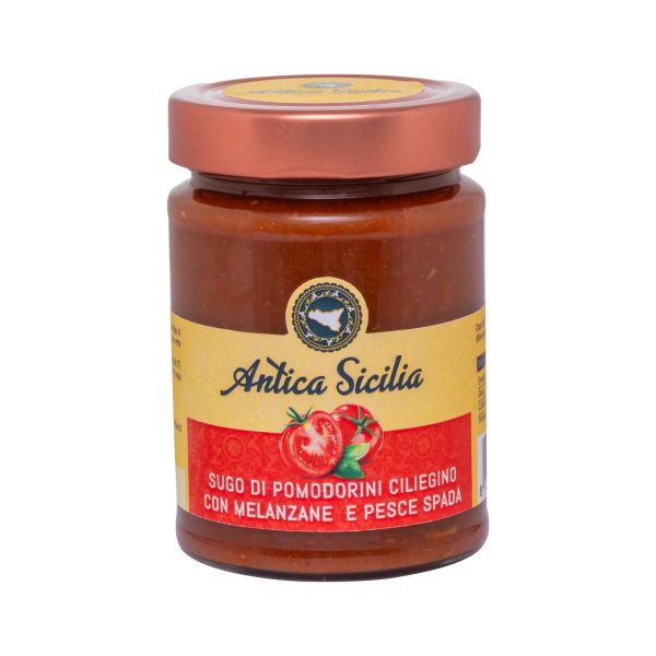 Salsa di Pomodoro Ciliegino con Melanzane e Pesce Spada