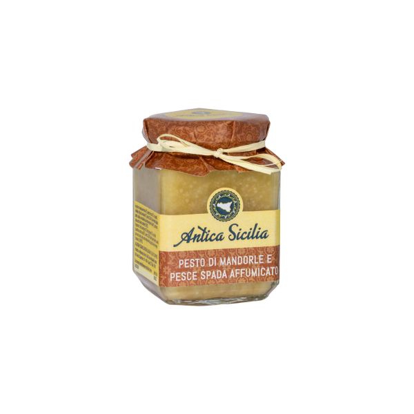 Pesto di Mandorle di Sicilia e pesce spada affumicato