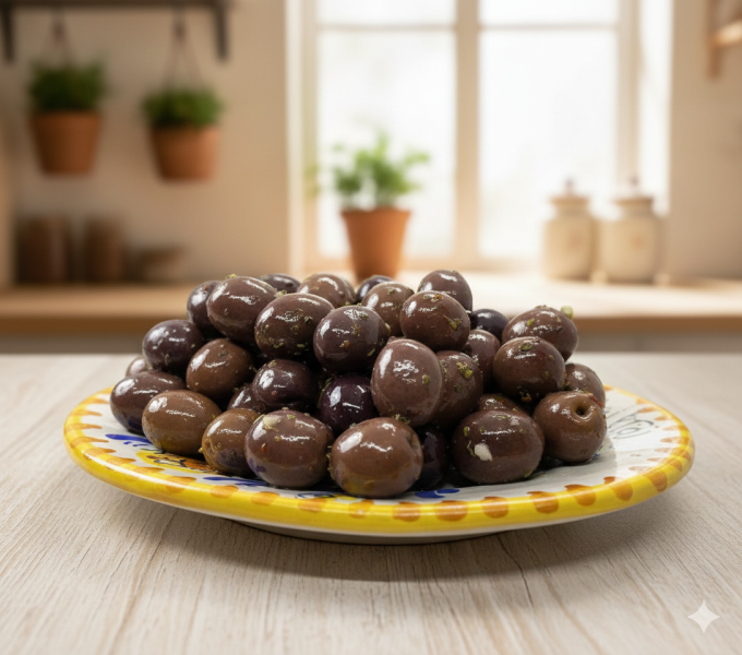 Olive Nere Intere 1 kg. in Olio E.V.O.