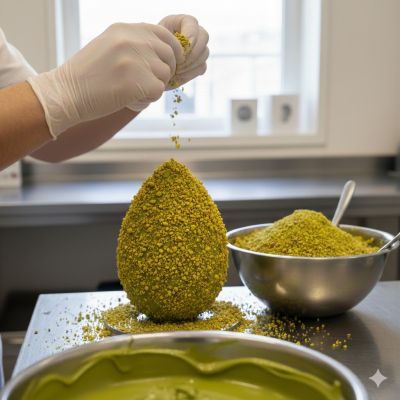 Uovo di Pasqua Artigianale al Pistacchio con Granella