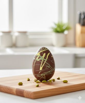 Uovo di Pasqua al Cioccolato al Latte con Nocciola e Pasta Kataifi – Artigianale Gourmet