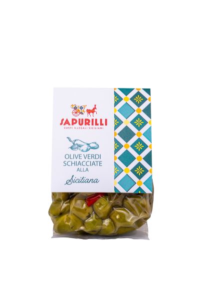 Olive Verdi Schiacciate Alla Siciliana Sapurilli