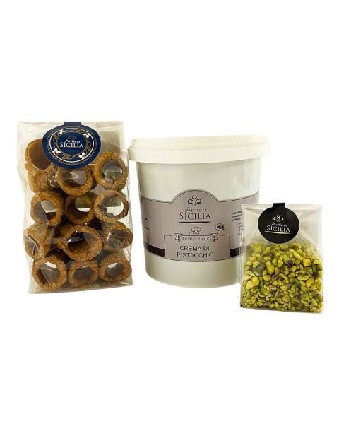 Nutella Crema di Pistacchio 1kg + 12 Cannoli siciliani + Granella Pistacchio